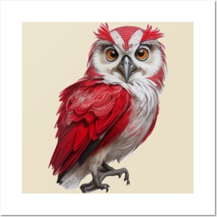 Cute Red Owl Posters and Art